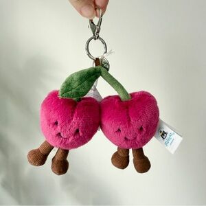 AUTHENTIC Jellycat Amuseables Cherries Bag Charm Keychain - NWT - FAST SHIPPING!